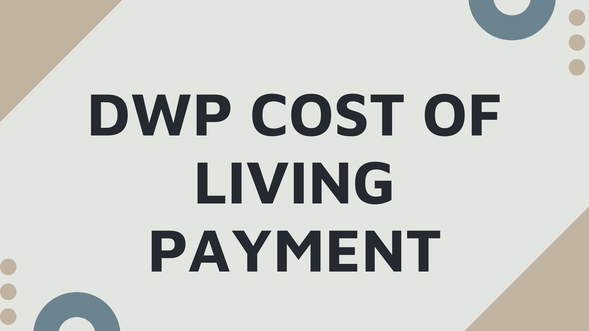 DWP Cost of Living Payment